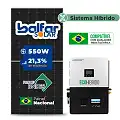 Gerador de Energia Solar Hibrido Luxpower sem Bateria Laje Inclinação SGF 7,7KWP FINAME 550W ECO HIBRIDO 5KW 220V DC48V SEM BATERIA