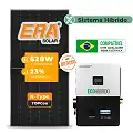 Gerador de Energia Solar Hibrido Luxpower sem Bateria Telhado Fibro Parafuso Metal SGF 7,44KWP ERA BIF 620W ECO HIBRIDO 5KW 220V DC48V SEM BATERIA