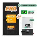 Gerador de Energia Solar Hibrido Luxpower sem Bateria Laje Inclinação SGF 14,88KWP ERA BLACK 620W ECO HIBRIDO 10KW 220V DC48V SEM BATERIA