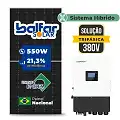Gerador de Energia Solar Hibrido Luxpower sem Bateria Laje Inclinação SGF 15,4KWP FINAME 550W HIBRIDO 15KW TRIF 380V DC48V SEM BATERIA