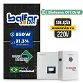 Gerador de Energia Solar Off Grid Interativo Luxpower Sem Estrutura SGF 13,2KWP FINAME 550W GEN-LB-EU 10KW AC 220 MONO DC48V BAT. LITIO 15,36kWh