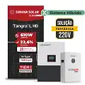 Gerador de Energia Solar Hibrido Luxpower Telhado Metálico Mini Trilho SGF 36,6KWP SUNOVA 610W LXP-LB-BR 10KW AC TRIF. 220V DC48V BAT. LITIO 25,6kWh