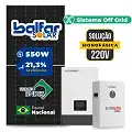 Gerador de Energia Solar Off Grid Interativo Luxpower Laje Inclinação SGF 8,8KWP FINAME 550W WPV 5KW AC 220 MONO DC48V BAT. LITIO 5,12kWh
