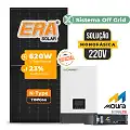 Gerador de Energia Solar Off Grid Interativo Luxpower Sem Estrutura SGF 7,44KWP ERA BLACK 620W WPV 5KW AC 220 MONO DC48V BAT. LITIO 4,8kWh