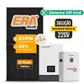 Gerador de Energia Solar Off Grid Interativo Luxpower Sem Estrutura SGF 7,44KWP ERA BIF 620W WPV 5KW AC 220 MONO DC48V BAT. LITIO 5,12kWh