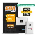 Gerador de Energia Solar Off Grid Interativo Luxpower Telhado Fibro Parafuso Madeira SGF 27,28KWP ERA 620W SNA-BR 5KW AC TRIF. 220V DC48V BAT. LITIO 20,48kWh