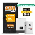 Gerador de Energia Solar Off Grid Interativo Luxpower Laje Inclinação SGF 27,28KWP ERA 620W WPV 5KW AC TRIF. 380V DC48V BAT. LITIO 20,48kWh