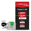 Gerador de Energia Solar Microinversor DEYE Telhado Metálico Mini Trilho SGF 12,2KWP SUNOVA N-TYPE MONO 610W SUN 2.25KW 4MPPT MONO 220V COM CABO 