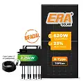 Gerador de Energia Solar Microinversor Growatt Sem Estrutura SGF 2,48KWP ERA BLACK FRAME 620W NEO 2.25KW 4MPPT MONO 220V COM CABO
