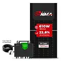 Gerador de Energia Solar Microinversor Growatt Telhado Fibro Parafuso Madeira SGF 7,32KWP RONMA 610W BIFACIAL NEO 2KW 4MPPT MONO 220V COM CABO