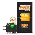 Gerador de Energia Solar Microinversor Growatt Telhado Cerâmico Gancho SGF 2,48KWP ERA BLACK FRAME 620W NEO 2KW 4MPPT MONO 220V