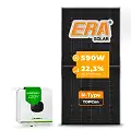 Gerador de Energia Solar On Grid Growatt Telhado Metálico Mini Trilho SGF 2,95KWP ERA N-TYPE MONO 590W MIC X2 3KW 1MPPT MONO 220V