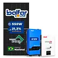 Gerador de Energia Solar Off Grid Interativo Must Telhado Fibro Parafuso Metal SGF 4,4KWP FINAME 550W PV29 LHP 5KW AC120V DC48V BAT. LITIO 5.12KWH 100A