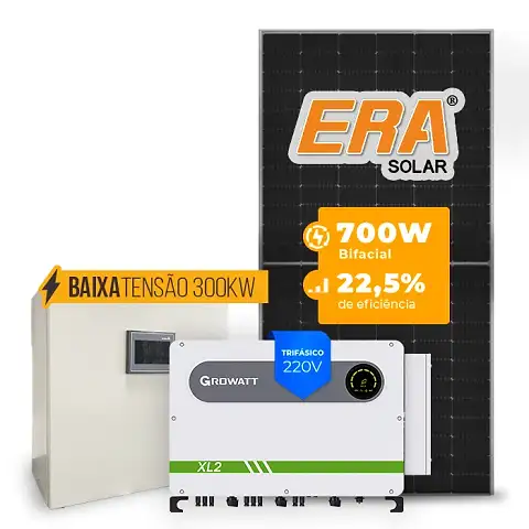 Gerador de Energia Solar Mercado Livre Growatt Baixa Tensão Sem Estrutura SGF 112,00KWP ERA HJT BIFACIAL 700W MAX XL2 75KW 8MPPT TRIF 220V