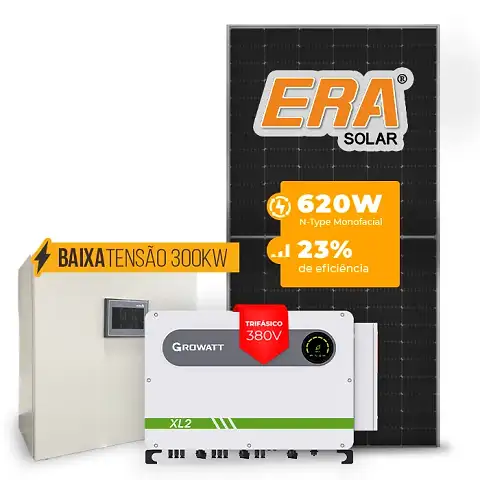 Gerador de Energia Solar Mercado Livre Growatt Baixa Tensão Sem Estrutura SGF 111,60KWP ERA N-TYPE MONO 620W MAX 75KW 7MPPT TRIF 380V
