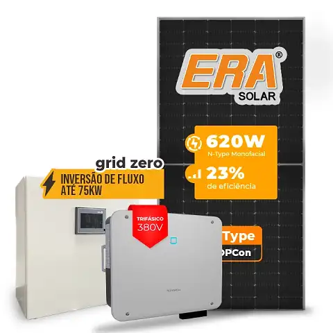 Gerador de Energia Solar Inversão de Fluxo Sungrow Sem Estrutura SGF 71,92KWP ERA N-TYPE MONO 620W SG P2 50KW 4MPPT TRIF 380V