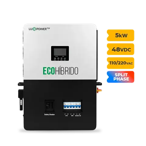 Categorias Inversor Solar Hibrido Lux Power SNA5000-BR-E ECO 5KW SPLITE PHASE BAT 48V BIFASICO AC127 AFCI WIFI