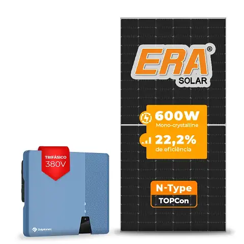 Gerador de Energia Solar On Grid Solplanet Laje Inclinação SGF 26,40KWP ERA N-TYPE MONO 600W ASW 20KW 2MPPT TRIF 380V