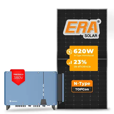 Gerador de Energia Solar On Grid Solplanet Telhado Fibro Parafuso Madeira SGF 81,84KWP ERA N-TYPE MONO 620W ASW 75KW 8MPPT TRIF 380V