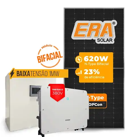 Gerador de Energia Solar Mercado Livre Sungrow Baixa Tensão Sem Estrutura SGF 954,80KWP ERA BIFACIAL 620W SG P2 75KW 8MPPT TRIF 380V