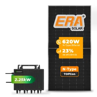 Gerador de Energia Solar Microinversor DEYE Laje Inclinação SGF 2,48KWP ERA N-TYPE MONO 620W NEO 2.25KW 4MPPT MONO 220V