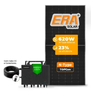 Gerador de Energia Solar Microinversor DEYE Laje Inclinação SGF 2,48KWP ERA N-TYPE MONO 620W NEO 2KW 4MPPT MONO 220V COM CABO