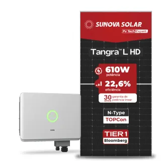 Gerador de Energia Solar On Grid SAJ Telhado Metálico Mini Trilho SGF 26,84KWP SUNOVA N-TYPE MONO 610W SAJ T2 25KW 2MPPT TRIF 380V