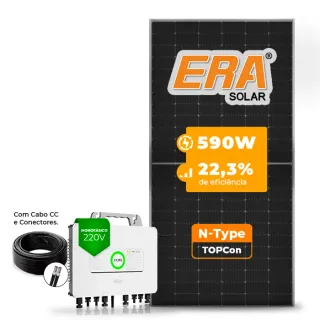 Gerador de Energia Solar Microinversor SAJ Telhado Metálico Mini Trilho SGF 2,36KWP ERA N-TYPE MONO 590W M2 2.25KW 4MPPT MONO 220V