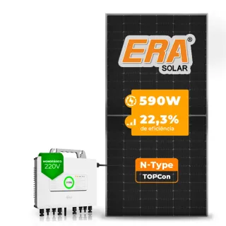 Gerador de Energia Solar Microinversor SAJ Telhado Metálico Mini Trilho SGF 2,36KWP ERA N-TYPE MONO 590W M2 2.25KW 4MPPT MONO 220V