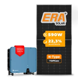 Gerador de Energia Solar On Grid Solplanet Telhado Metálico Mini Trilho SGF 41,30KWP ERA N-TYPE MONO 590W ASW 40KW 3MPPT TRIF 380V