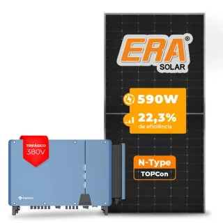 Gerador de Energia Solar On Grid Solplanet Sem Estrutura SGF 77,88KWP ERA N-TYPE MONO 590W ASW 75KW 8MPPT TRIF 380V
