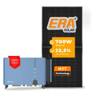 Gerador de Energia Solar On Grid Solplanet Telhado Metálico Mini Trilho SGF 92,40KWP ERA HJT BIFACIAL 700W ASW 75KW 8MPPT TRIF 380V