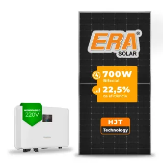 Gerador de Energia Solar On Grid Sungrow Telhado Metálico Mini Trilho SGF 3,50KWP ERA HJT BIFACIAL 700W SG RS-L 3KW 1MPPT MONO 220V