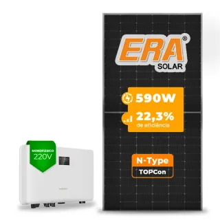 Gerador de Energia Solar On Grid Sungrow Telhado Metálico Mini Trilho SGF 4,72KWP ERA N-TYPE MONO 590W SG RS-L 5KW 2MPPT MONO 220V
