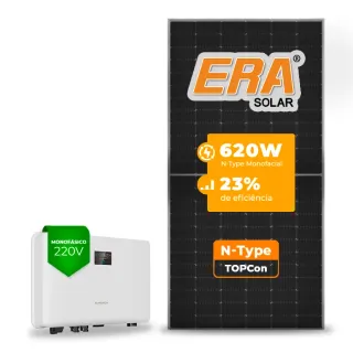 Gerador de Energia Solar On Grid Sungrow Telhado Cerâmico Gancho SGF 4,96KWP ERA N-TYPE MONO 620W SG RS-L 5KW 2MPPT MONO 220V