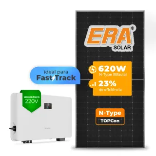 Gerador de Energia Solar On Grid Sungrow Telhado Cerâmico Gancho SGF 6,20KWP ERA N-TYPE MONO 620W SG RS-L 7.5KW 2MPPT FAST TRACK MONO 220V