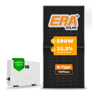 Gerador de Energia Solar On Grid Sungrow Telhado Metálico Mini Trilho SGF 8,26KWP ERA N-TYPE MONO 590W SG RS-L 8KW 2MPPT MONO 220V