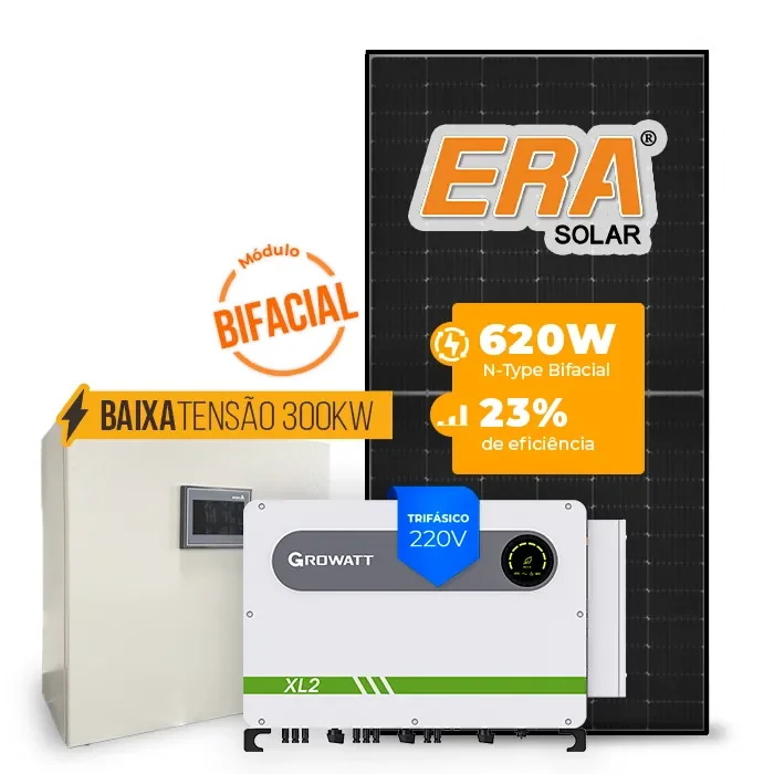 Gerador de Energia Solar Mercado Livre Growatt Baixa Tensão Sem Estrutura SGF 114,08KWP ERA BLACK FRAME 620W MAX XL2 75KW 8MPPT TRIF 220V