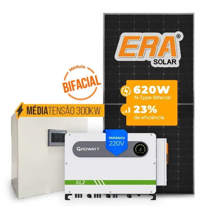 Gerador de Energia Solar Mercado Livre Growatt Média Tensão Sem Estrutura SGF 133,92KWP ERA BIFACIAL 620W MAX XL2 75KW 8MPPT TRIF 220V