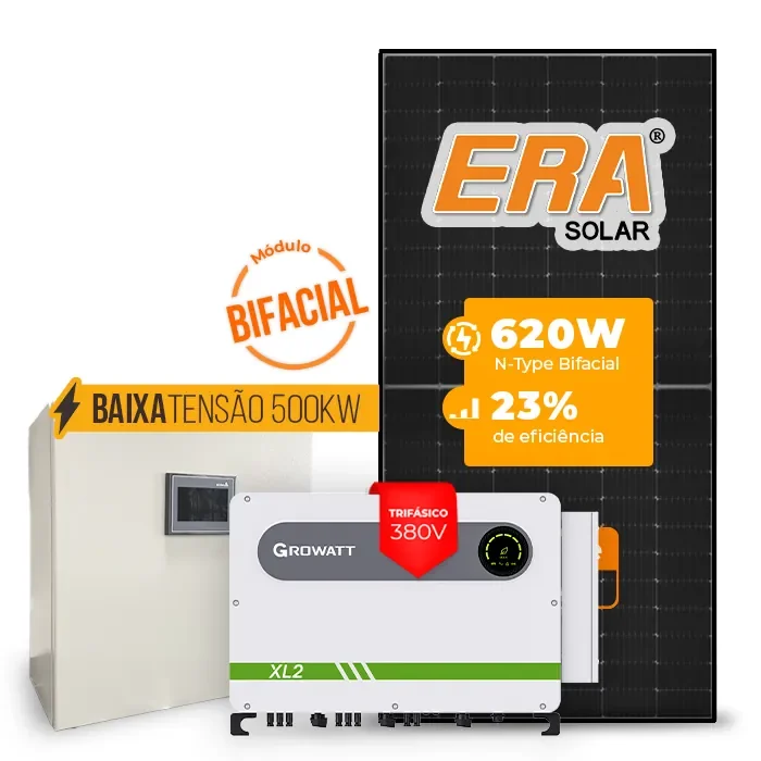 Gerador de Energia Solar Mercado Livre Growatt Baixa Tensão Sem Estrutura SGF 719,20KWP ERA BLACK FRAME 620W MAX 75KW 7MPPT TRIF 380V
