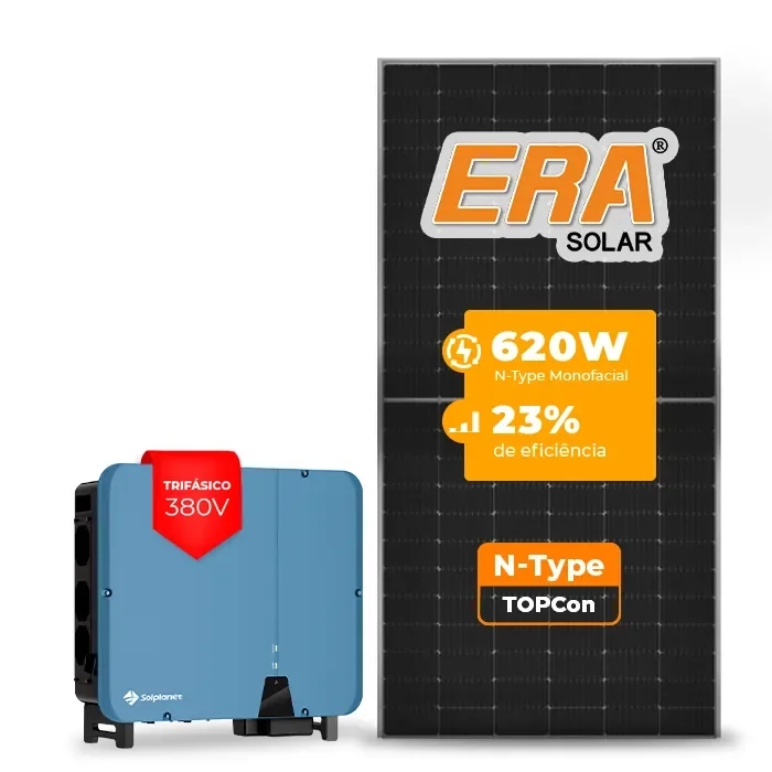 Gerador de Energia Solar On Grid Solplanet Telhado Cerâmico Gancho SGF 79,36KWP ERA N-TYPE MONO 620W ASW 50KW 5MPPT TRIF 380V