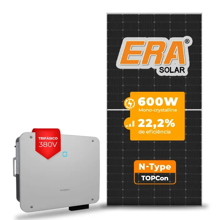 Gerador de Energia Solar Grid Zero Sungrow Telhado Ondulado SGF 31,20KWP ERA N-TYPE MONO 600W SG P2 25KW 3MPPT TRIF 380V