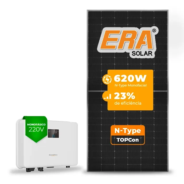 Gerador de Energia Solar On Grid Sungrow Telhado Fibro Parafuso Madeira SGF 3,10KWP ERA N-TYPE MONO 620W SG RS-L 3KW 1MPPT MONO 220V
