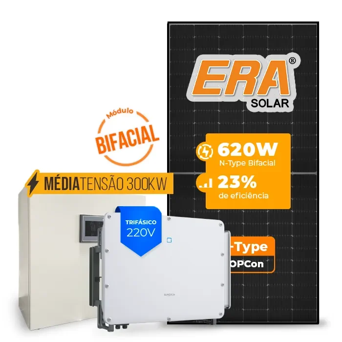 Gerador de Energia Solar Mercado Livre Sungrow Média Tensão Sem Estrutura SGF 114,08KWP ERA BLACK FRAME 620W SG 75KW 7MPPT TRIF 220V