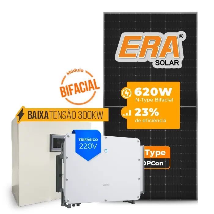 Gerador de Energia Solar Mercado Livre Sungrow Baixa Tensão Sem Estrutura SGF 114,08KWP ERA BIFACIAL 620W SG 75KW 7MPPT TRIF 220V
