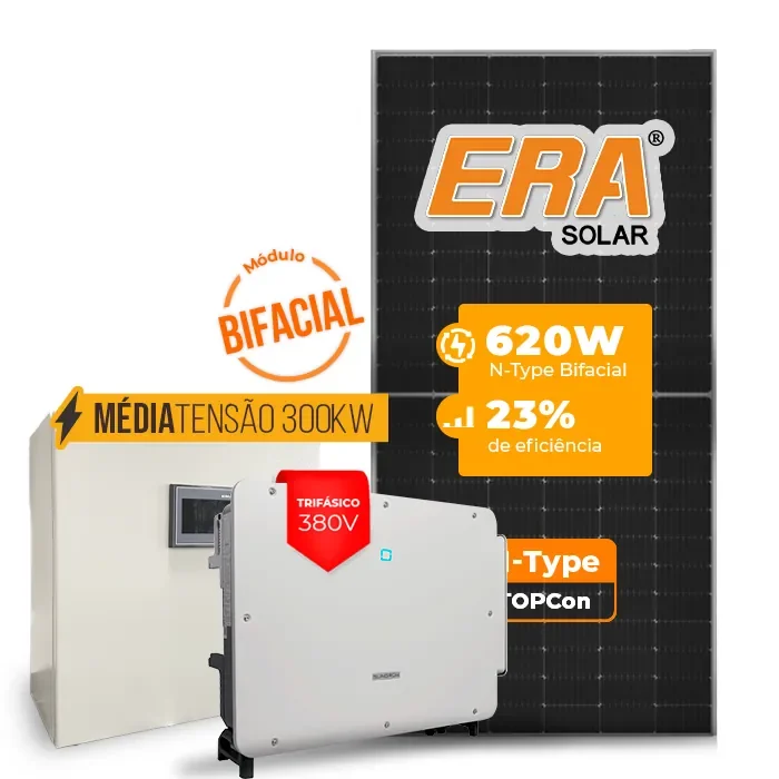 Gerador de Energia Solar Mercado Livre Sungrow Média Tensão Sem Estrutura SGF 105,40KWP ERA BIFACIAL 620W SG P2 75KW 8MPPT TRIF 380V