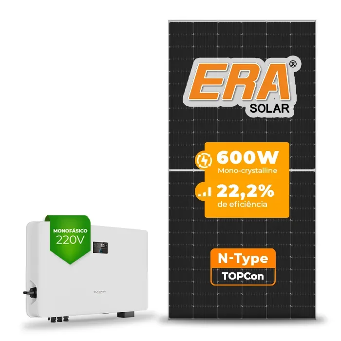 Gerador de Energia Solar On Grid Sungrow Solo Mesa 8 Painéis SGF 11,40KWP ERA N-TYPE MONO 600W SG RS-L 10KW 3MPPT MONO 220V