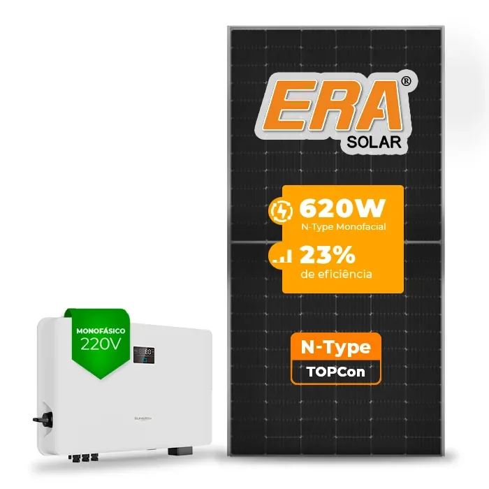 Gerador de Energia Solar On Grid Sungrow Solo Mesa 8 Painéis SGF 8,68KWP ERA N-TYPE MONO 620W SG RS-L 8KW 2MPPT MONO 220V