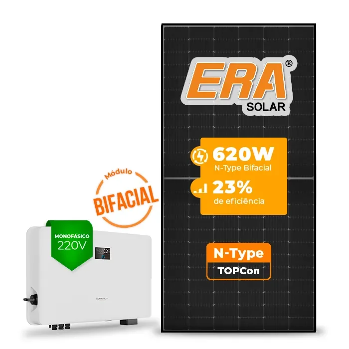 Gerador de Energia Solar On Grid Sungrow Solo Mesa 8 Painéis SGF 13,64KWP ERA BLACK FRAME 620W SG RS-L 10KW 3MPPT MONO 220V
